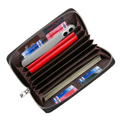 Genuine Leather Rfid Anti-Magnetic Card Case Cowhide Account Book Passbook Case Id Card Holder