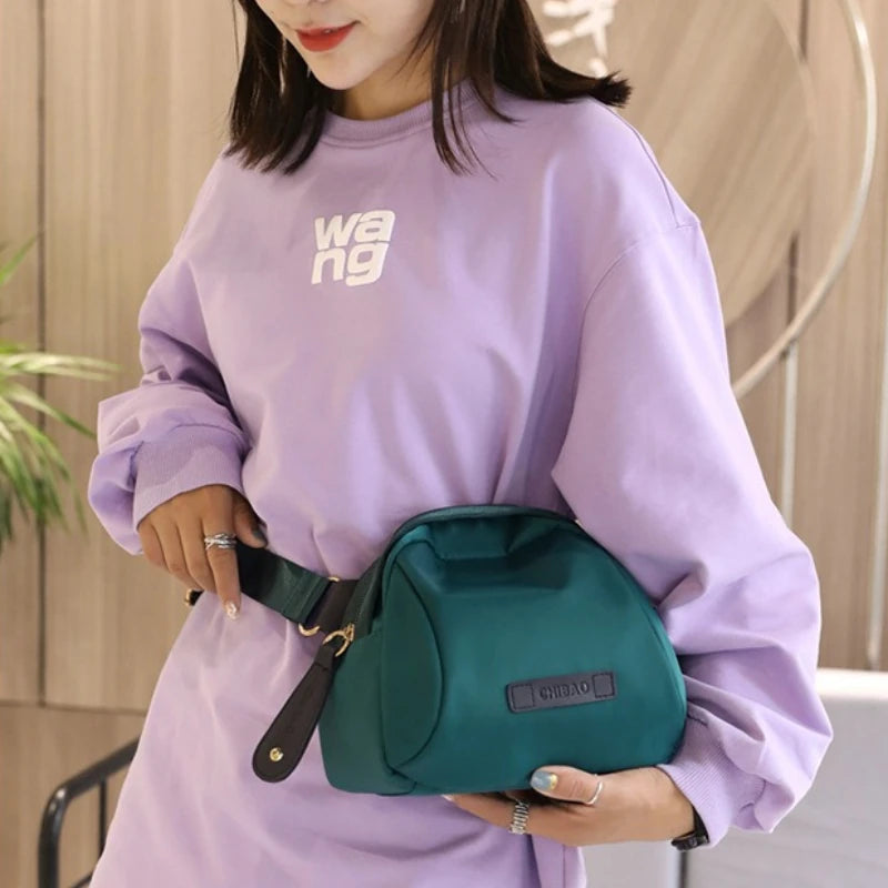 Dome Crossbody Bag – Lightweight Wide Strap Shoulder Purse for Women