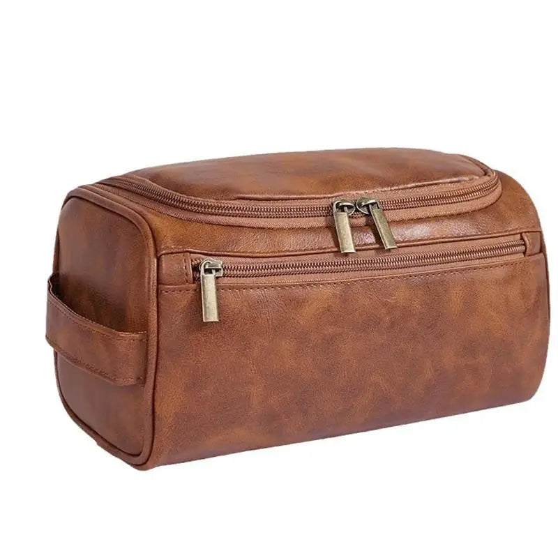Homefish Men Pu Vintage Luxury Toiletry Bag Travel Necessary Business Cosmetic Makeup Cases Male