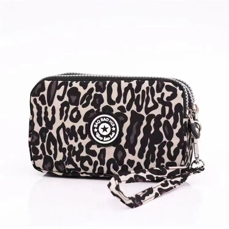 Wristlet Clutch Purse – Floral Multi-Zipper Coin Wallet for Women