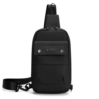 Men S Nylon Fabric Waterproof Lightweight Crossbody Bag Simple Sporty Single-Shoulder Commuting