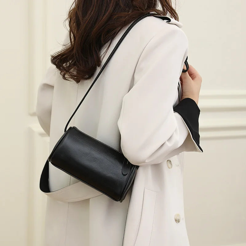 Top-Grain Cowhide Women S Mobile Phone Storage Single-Shoulder Crossbody Bag Pillow