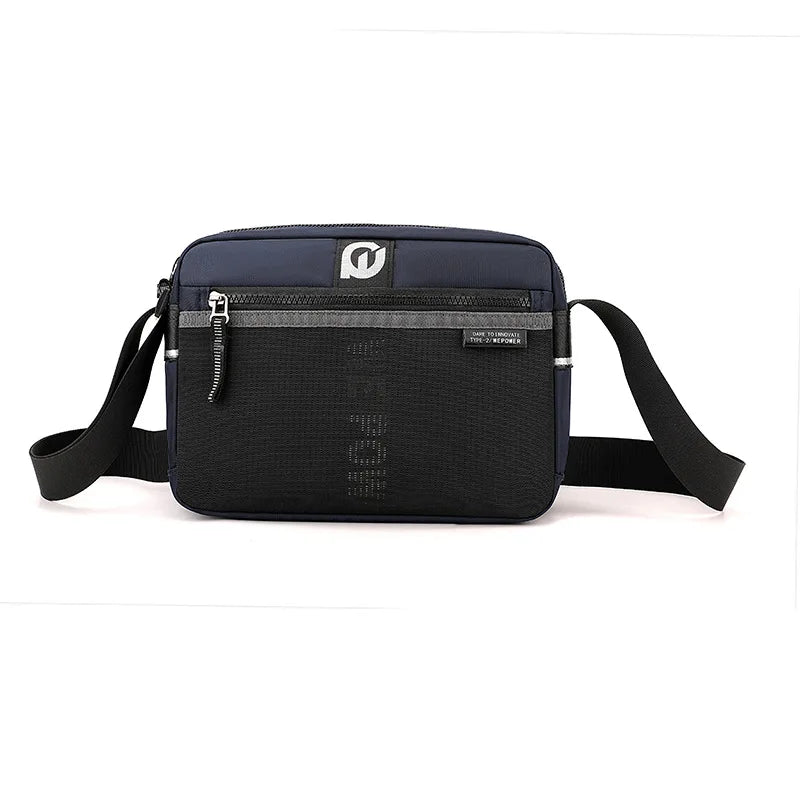 Men S Shoulder Bag Casual Nylon Waterproof Crossbody Horizontal Style - Waterproof