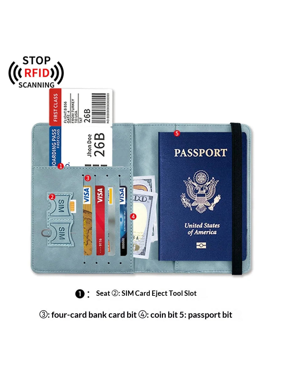 Homefish Pu Leather Wallet Travel Passport Purse Card Male Accessories Hand Carry Business Cards