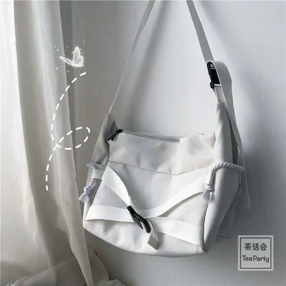 Harajuku Canvas Crossbody Bag – Women's Large Capacity Messenger Bag