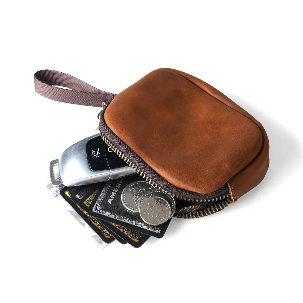 Genuine Leather Small Coin Purse Coin Pocket Top Layer Cowhide