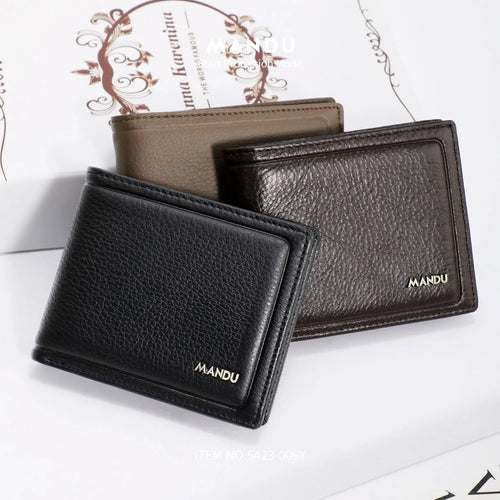 Men S Solid Color Large Capacity Security Brush Multi-Function Card Holder Small Change Storage
