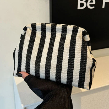 Large Capacity Striped Beach Cloud Bag Women Summer Woven Crochet Shell Portable S Handbag Purse