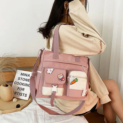 Designer School Handbag Messeng Bag Youth Teen Girls Tote Shoulder Large Capacity Nylon Women