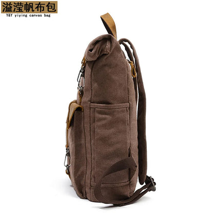 Rucksack Men Retro Shoulder Computer Storage Large Capacity Bag Students Outdoor Wear - Resistant