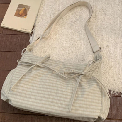 Fashionable Nylon Plaid Texture Crossbody Bag Casual Versatile Small Unique Hobo Luxury Brand