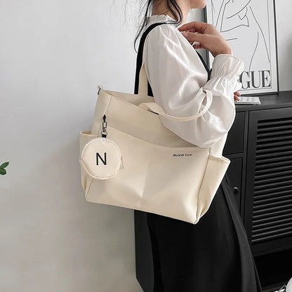 Oxford Tote Bag – Sleek Spacious Handbag with Pocket for Shoulder and Crossbody Wear