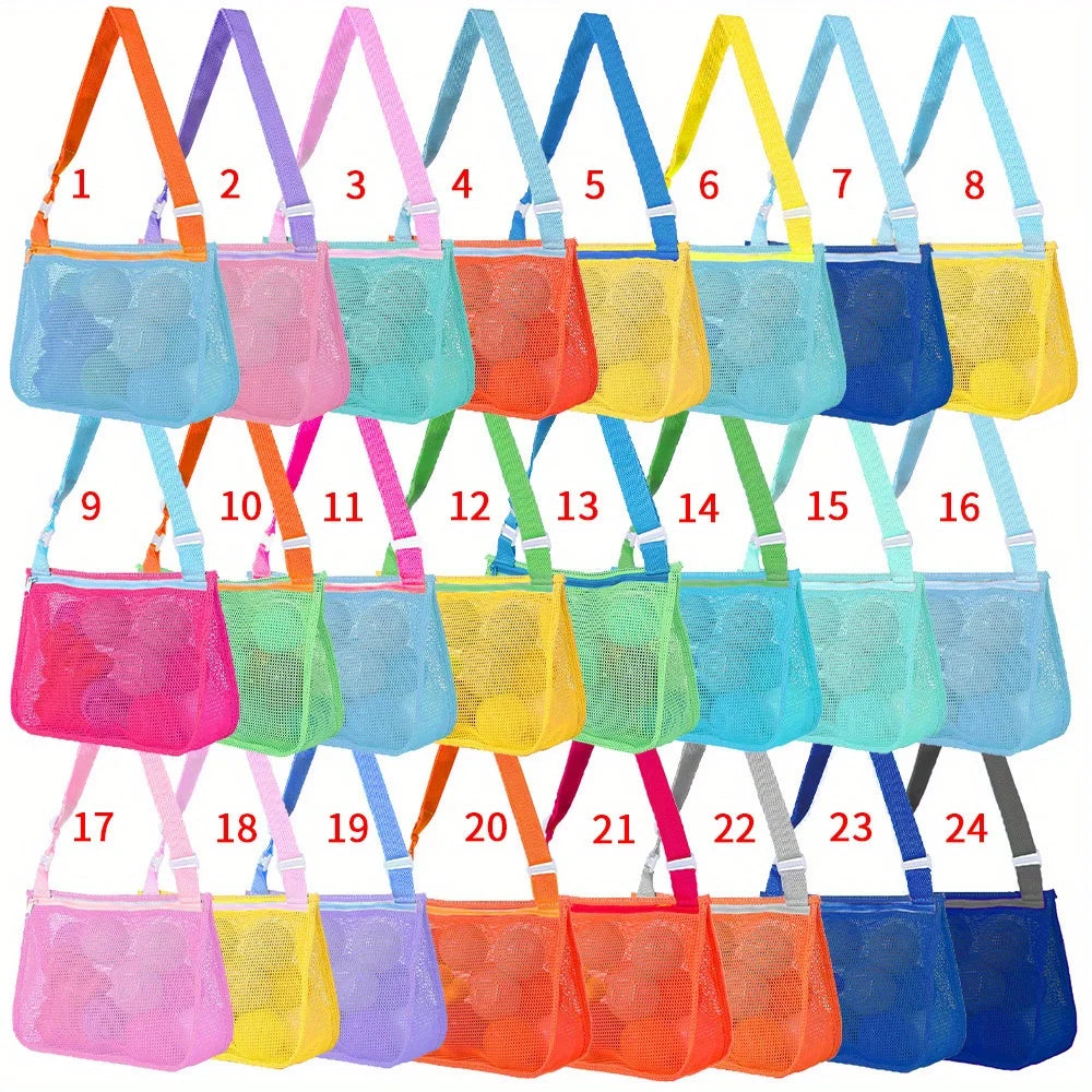 Colorful Hollow Crossbody Bag 1pcs Mesh Beach Bags Toilet Bag Adjustable Strap Summer Daily Phone