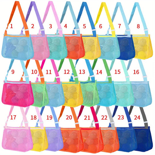 Colorful Hollow Crossbody Bag 1pcs Mesh Beach Bags Toilet Bag Adjustable Strap Summer Daily Phone