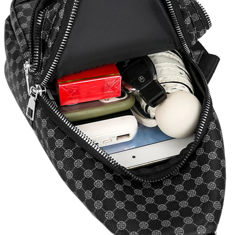 Neutral Style Functional Chest Bag Women Men Patchwork Dot Design