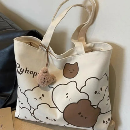 Commuting Japanese Cartoon Handbag Shoulder Bag Large Capacity Student Tote Bag