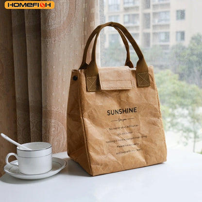 Homefish Paper Lunch Bag Waterproof Insulation Lengthen Thicken Aluminum Foil Japanese Handbag