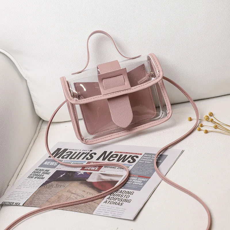 Clear PVC Mini Crossbody Bag for Women – Transparent Jelly Purse