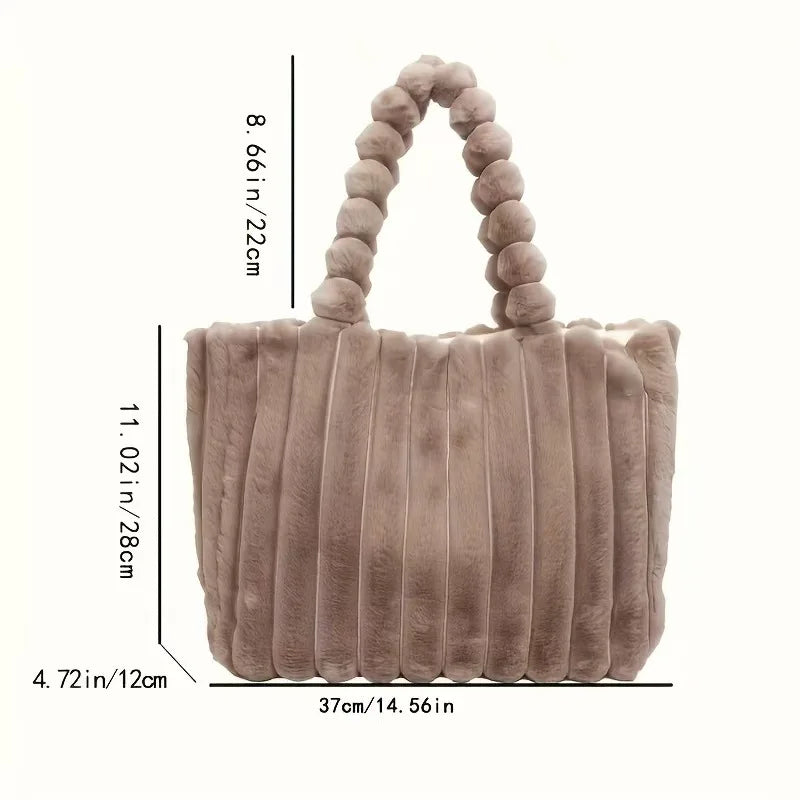 Faux Fur Tote Bag – Soft Plush Women's Handbag