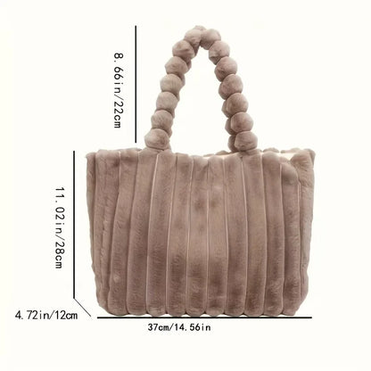 Faux Fur Tote Bag – Soft Plush Women's Handbag