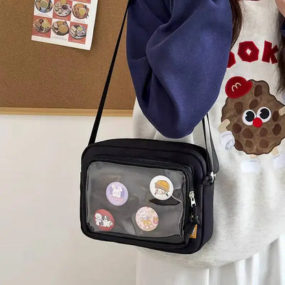 Mini Ita Crossbody Bag – Transparent Pocket Small Shoulder Bag for Badge Display