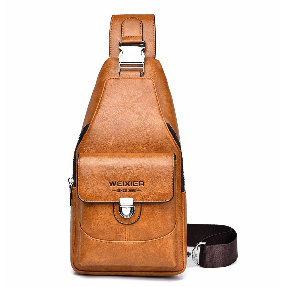Men S Women Crossbody Large-Capacity Waterproof Buckle Zipper Simple Single-Shoulder Backpack