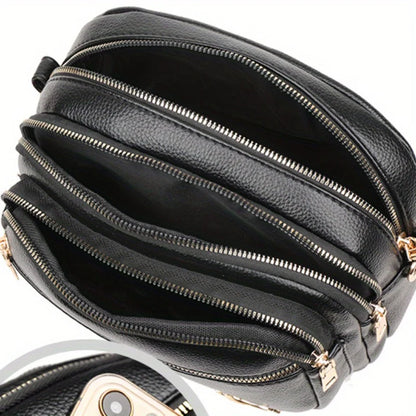 Multi-Pocket Crossbody Bag for Women – Soft Leather Shoulder Bag