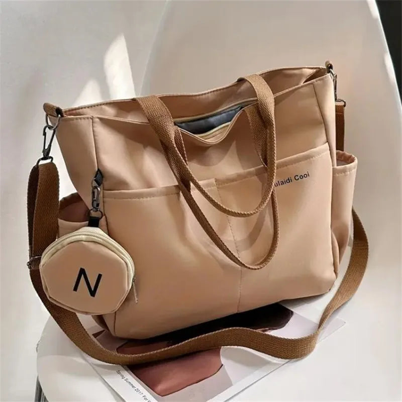 Large Canvas Tote Bag for Women with Mini Coin Purse