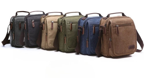 Canvas Men S Cross-Body Bag Korean Version One Shoulder Carry Multiple Pockets Document Large