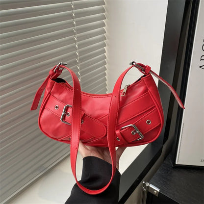 Y2K Vintage PU Leather Crossbody Bag – Women's Mini Shoulder Clutch