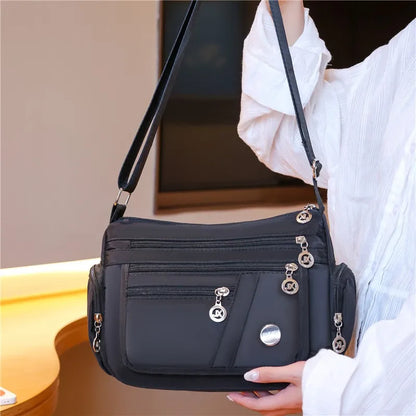 Waterproof Nylon Crossbody Bag for Women – Multi-Pocket