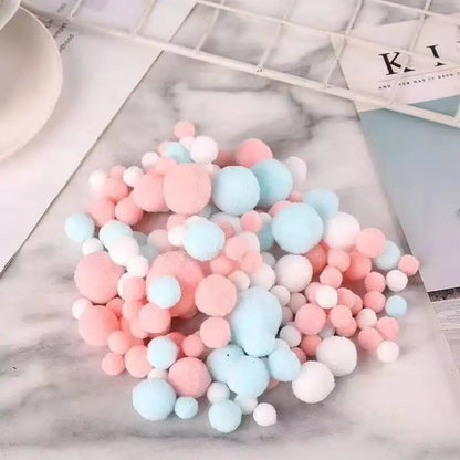 Pom Pom Balls Mixed Set – 60Pcs Fluffy DIY Craft & Ita Bag Decor