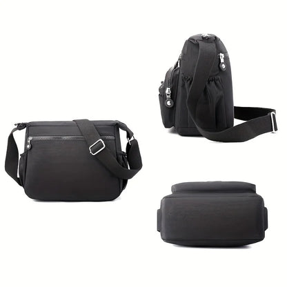 Lightweight Black Nylon Chic Crossbody Bag Women Adjustable Strap