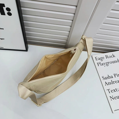 Simple Casual Solid Color Nylon Large Capacity Women S Dumpling Bag Shoulder Travel Commuting