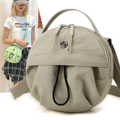 Waterproof Round Crossbody Bag – Lightweight Nylon Shoulder Purse