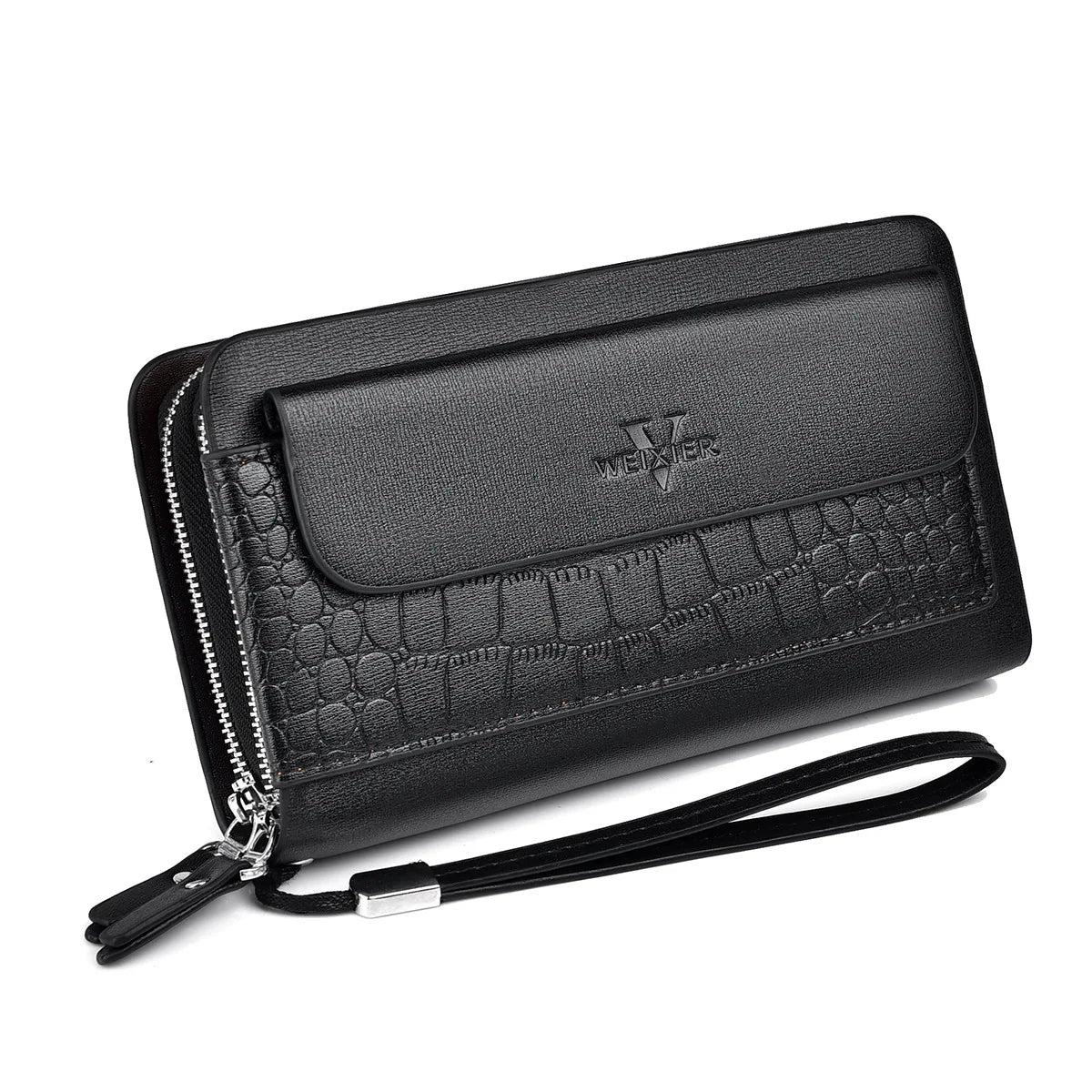 Business Retro Men S Long Hand Large Capacity Mobile Phone Storage Wear-Resistant Multi-Clip Zipper
