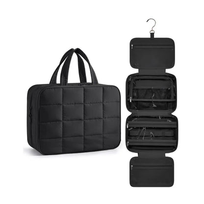 Foldable Plaid Makeup Bag Women Travel Organizer Hanging Toiletry Cosmetic Waterproof Make Up Beauty