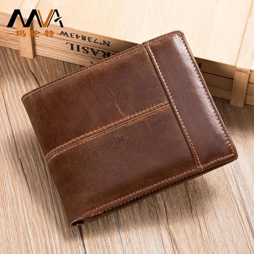 Rfid Card Holder Men S Genuine Leather Short Wallet