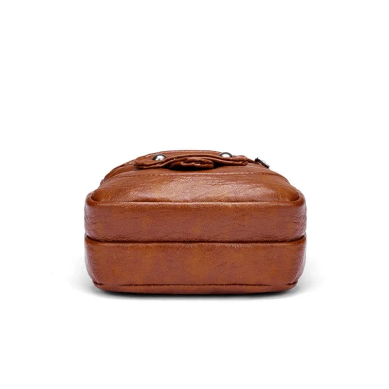Vintage PU Leather Small Crossbody Bag with Phone Pocket