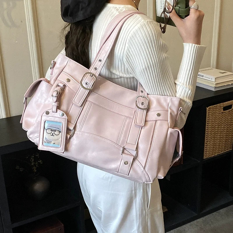 Large Capacity Tote Bag Trendy Sweet-And-Cool Style Versatile Handbag Simple Commuting Crossbody