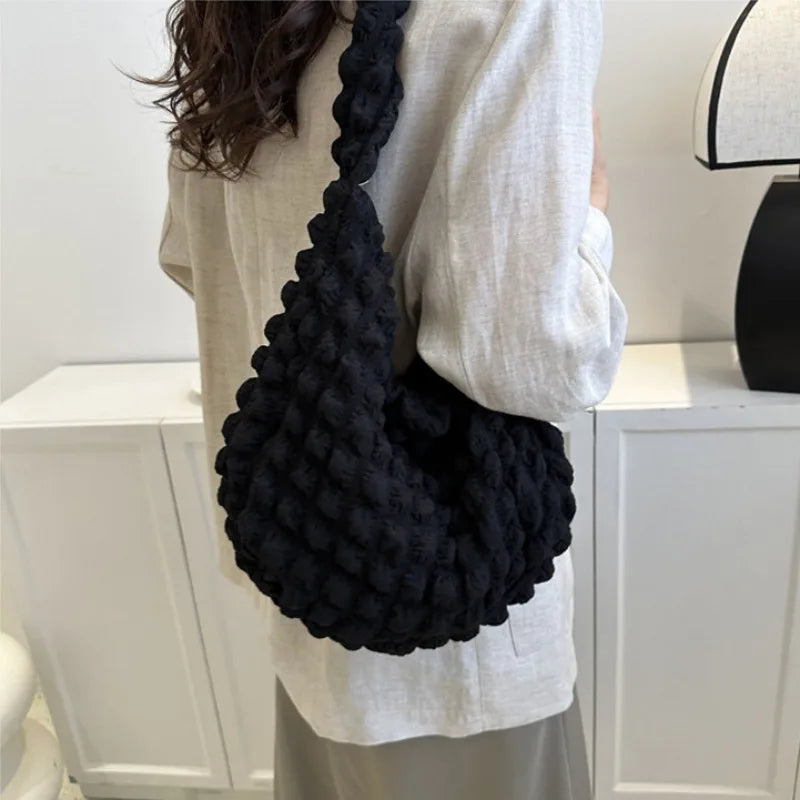Bubble Quilted Handbag for Women – Lightweight Puffy Tote Bag