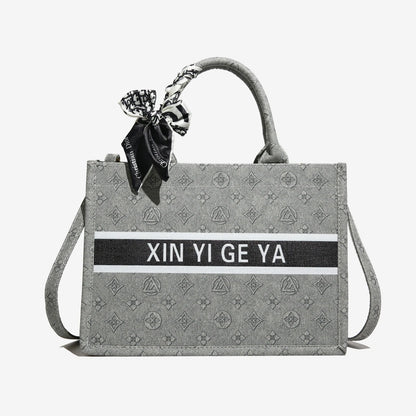 Fashionable Luxury Retro Printed Handbag Crossbody Bag Paired High-Value Scarves Used Daily