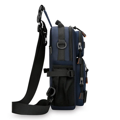 Men's Oxford Sling Chest Bag – Multi-Pocket Crossbody