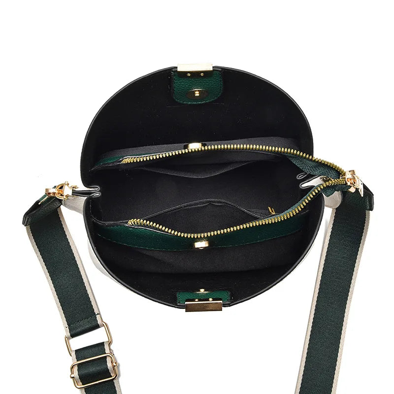 Bucket Bag – Soft Minimalist Shoulder Bag with Contrast Strap