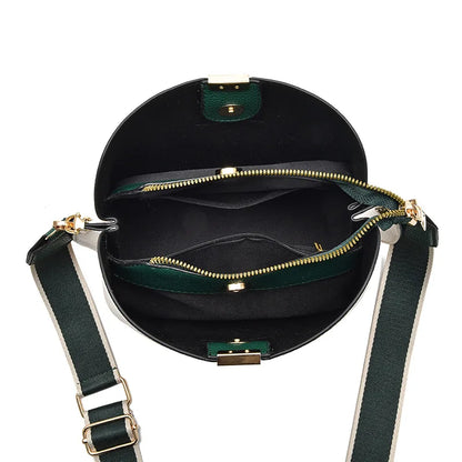 Bucket Bag – Soft Minimalist Shoulder Bag with Contrast Strap