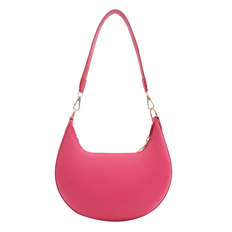 PU Leather Crescent Shoulder Bag for Women