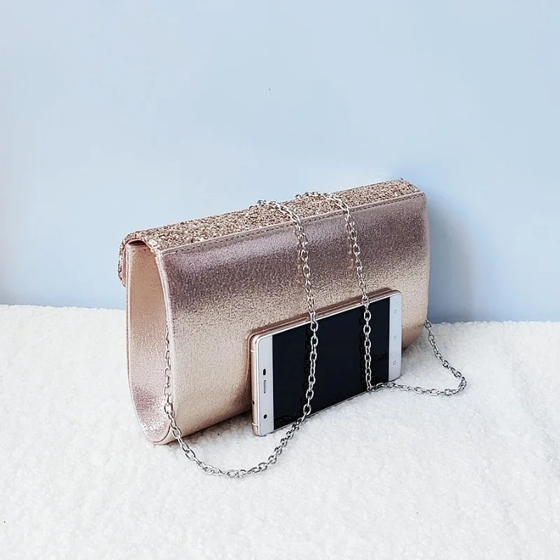 Glitter Envelope Clutch Purse – Evening Crossbody Bag for Wedding & Prom