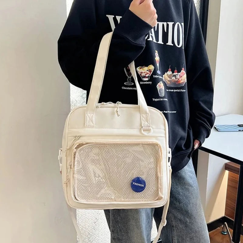 Stylish Cute Transparent Tote Bag Minimalis Shoulder Crossbody Bag Large Capacity Versatile Casual