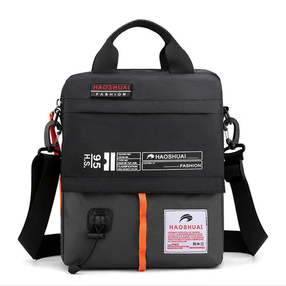 Men S One Shoulder Sling Casual Briefcase Canvas Waterproof Outdoor Function Diagonal Span Bag