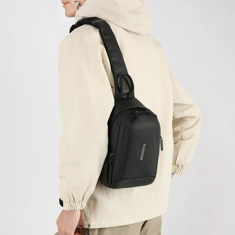 Multifunctional Men S Chest Bag Large Capacity Simple Light One Shoulder Foreskin Membrane